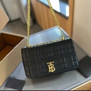 Burberry Black Quilted Leather Small Lola Shoulder Bag